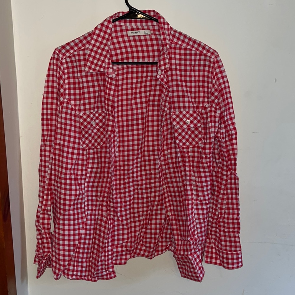 Old navy red button down